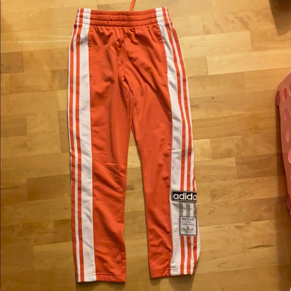 Adidas Girls 3 Stripes Joggers Sz 9 / 10 (Pink)